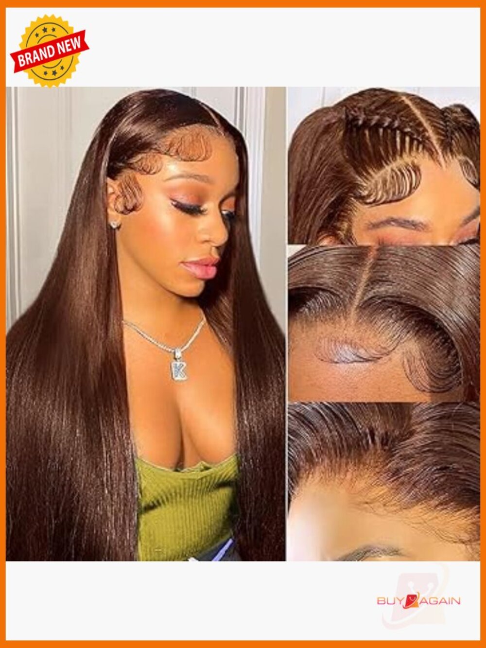30 Inch Lace Front Wig 200% Density Human Hair Glueless Straight Full Frontal